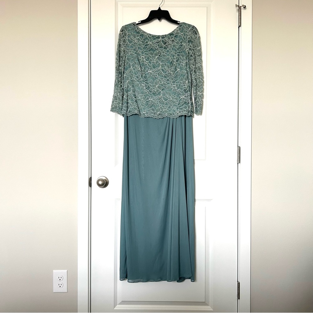 Alex Evenings Gown with Lace Bodice and Chiffon Skirt